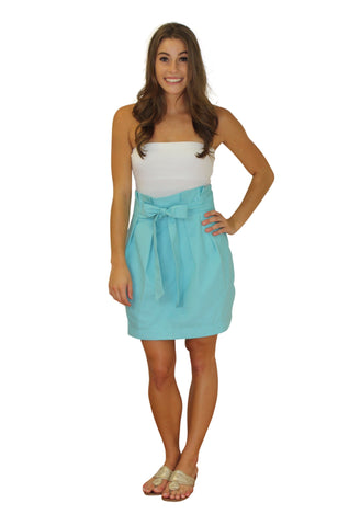Carolina Bow Skirt- Light Blue- Twill Unlined