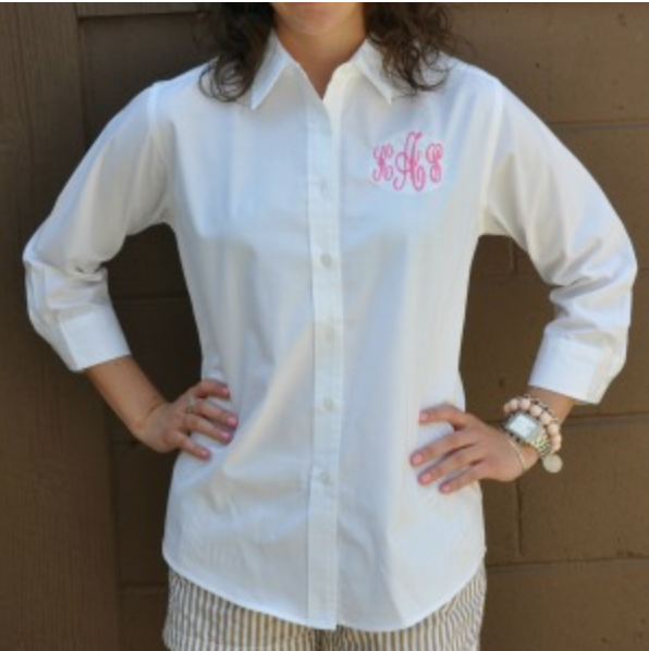 Monogram Embroidered Collar Shirt – Frill Clothing