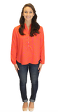 Amelia Long Sleeve Blouse - Orange Print