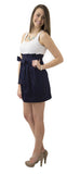 Carolina Bow Skirt- Navy- Cotton Sateen Lined