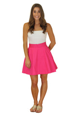 Sydney Skirt- Raspberry Cotton Sateen - Lined