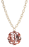 Script monogram Necklace on Greenwich Chain