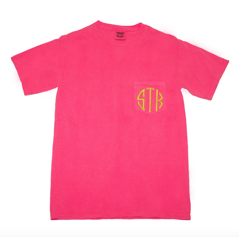 Monogrammed Pocket T-Shirt (Comfort Colors)