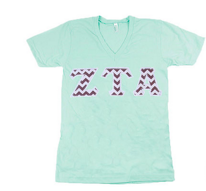 American Apparel V-Neck with Greek Letters