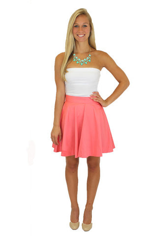 White and sales coral skater skirt