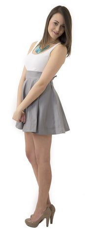 Sydney Skirt- Gray- Cotton Sateen Unlined