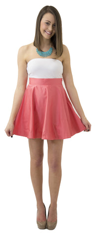 Sydney Skirt- Coral- Cotton Sateen Lined