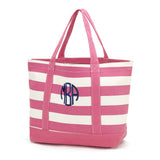 Monogrammed Striped Tote